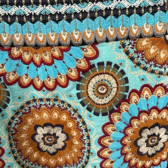 Farm Rio Anthropologie Button Front Colorful Deco Mini Skirt XXS - Picture 6 of 8